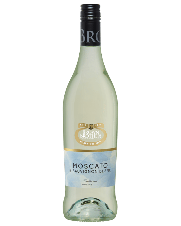 Bottle of white wine - Brown Brothers Moscato & Sav Blanc