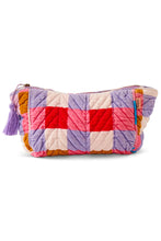 Load image into Gallery viewer, Summer Check Velvet Toiletry Bag
